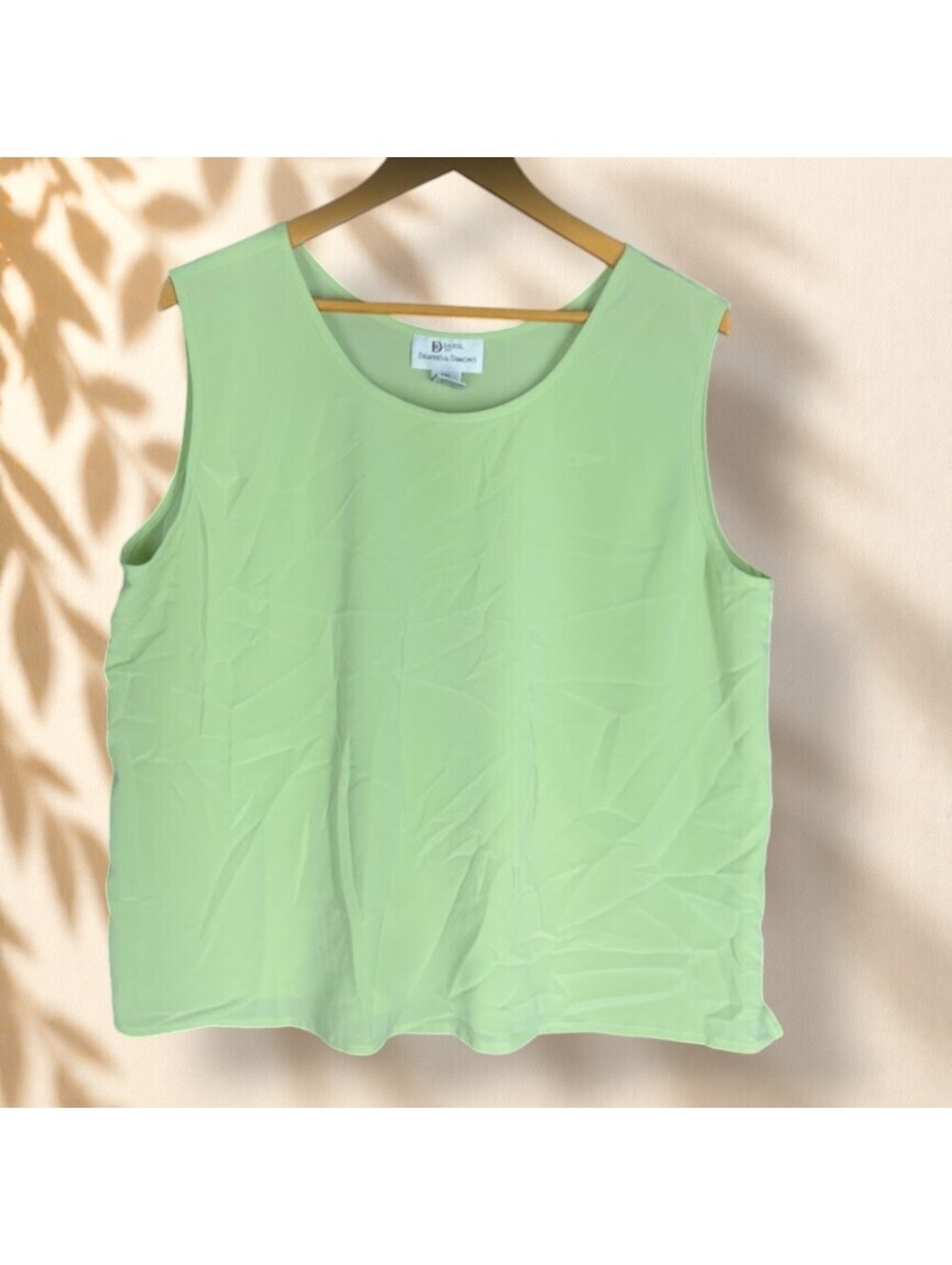 Draper's & Damon's Tank Women 2XL Green Sleeveless Wide Strap Casual Solid